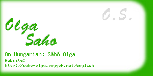 olga saho business card