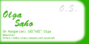 olga saho business card